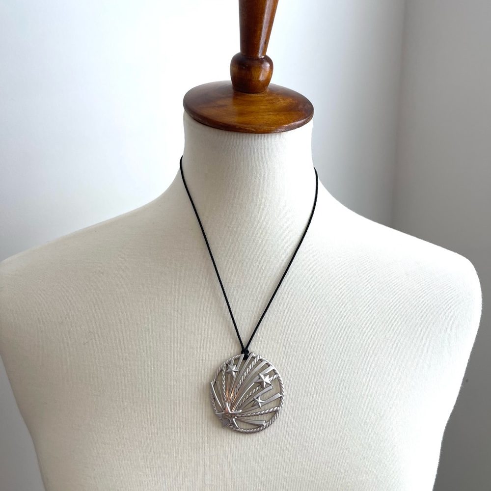 David Yurman Silver Medallion Necklace